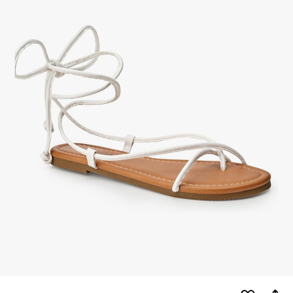 Amazon White Lace-Up Sandals